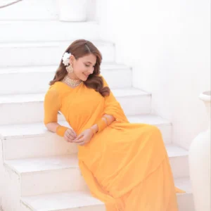 Soft Yellow Pure Chiffon Saree